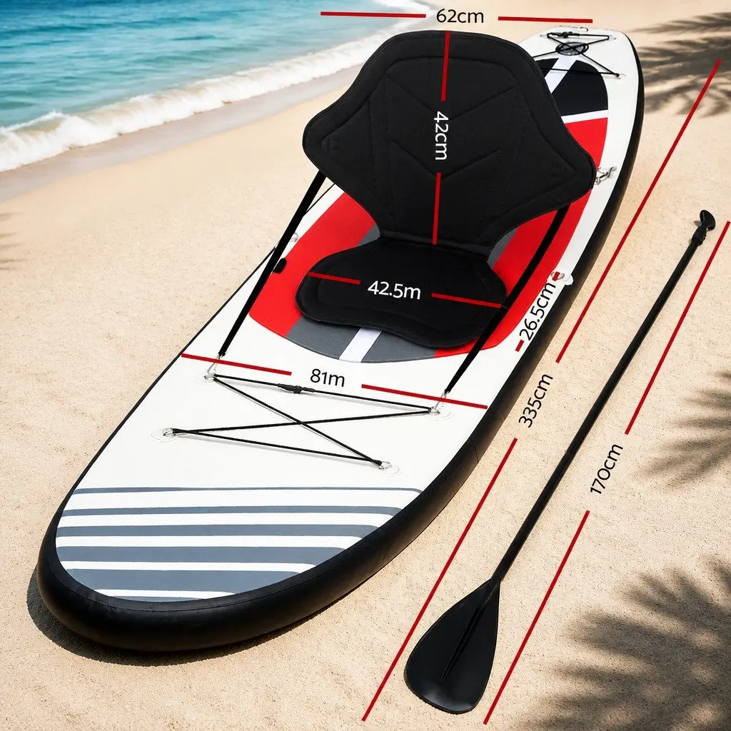 Inflatable Stand Up Paddle Board 11ft for Outdoor Recreation with Adjustable Paddle and Kayak Seat