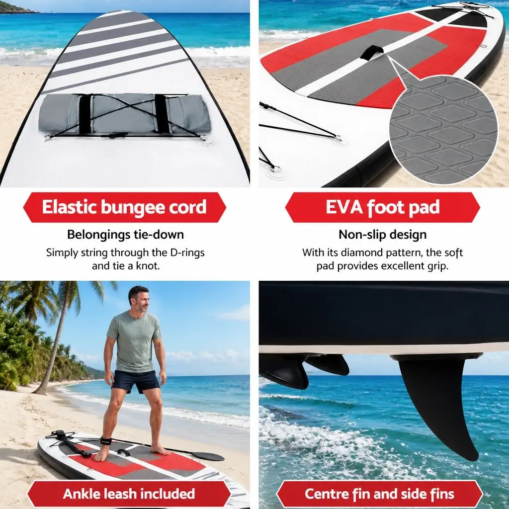 Inflatable Stand Up Paddle Board 11ft for Outdoor Recreation with Adjustable Paddle and Kayak Seat