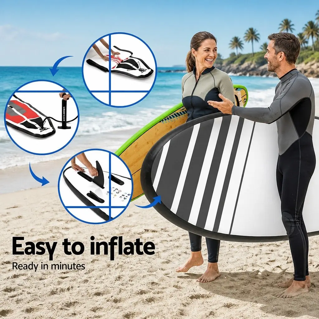 Inflatable Stand Up Paddle Board 11ft for Outdoor Recreation with Adjustable Paddle and Kayak Seat
