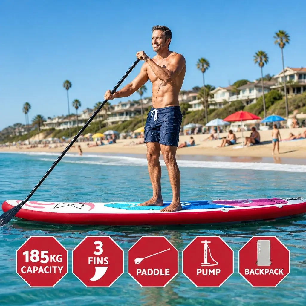 Inflatable Stand Up Paddle Board for Outdoor Recreation 11ft Pink