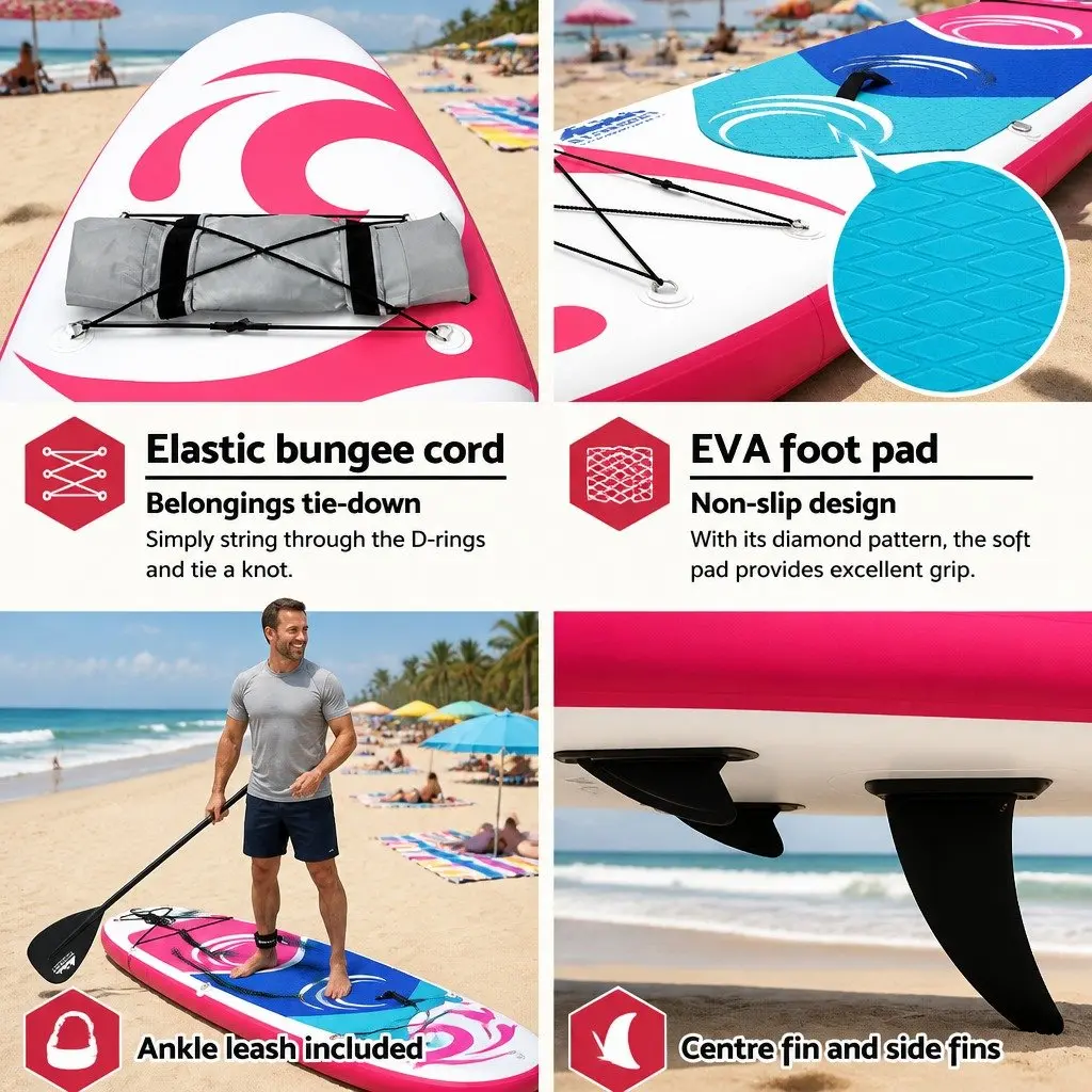Inflatable Stand Up Paddle Board for Outdoor Recreation 11ft Pink