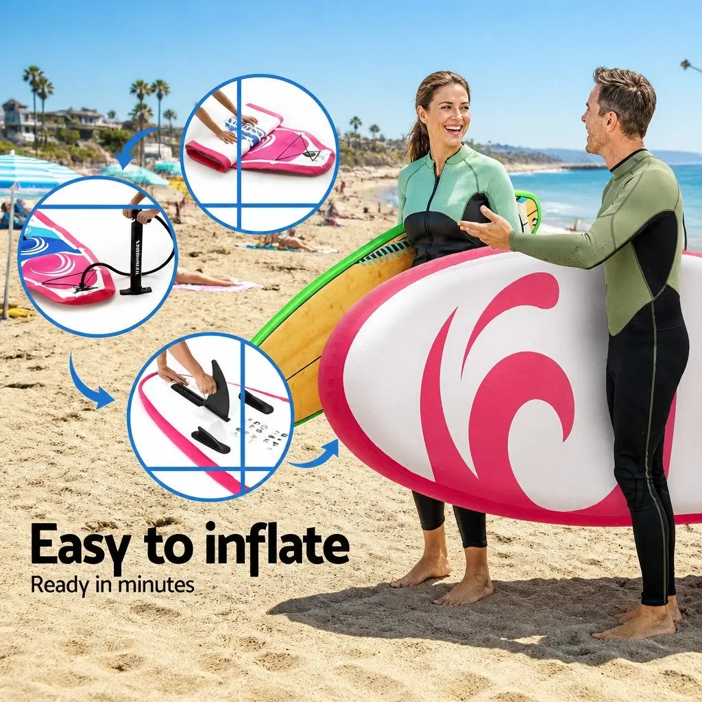 Inflatable Stand Up Paddle Board for Outdoor Recreation 11ft Pink