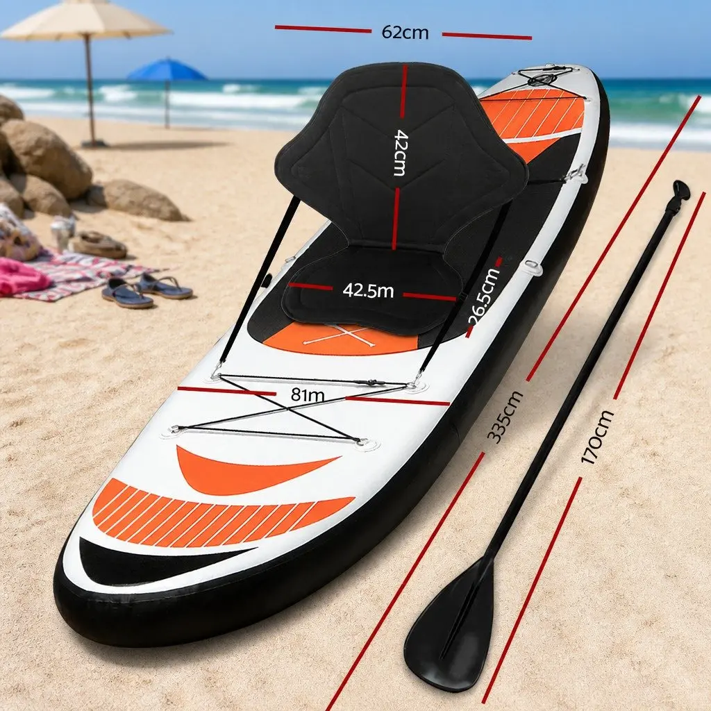 Inflatable Stand Up Paddle Board 11ft for Water Adventures with Adjustable Paddle
