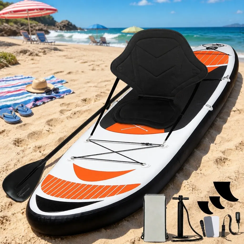 Inflatable Stand Up Paddle Board 11ft for Water Adventures with Adjustable Paddle