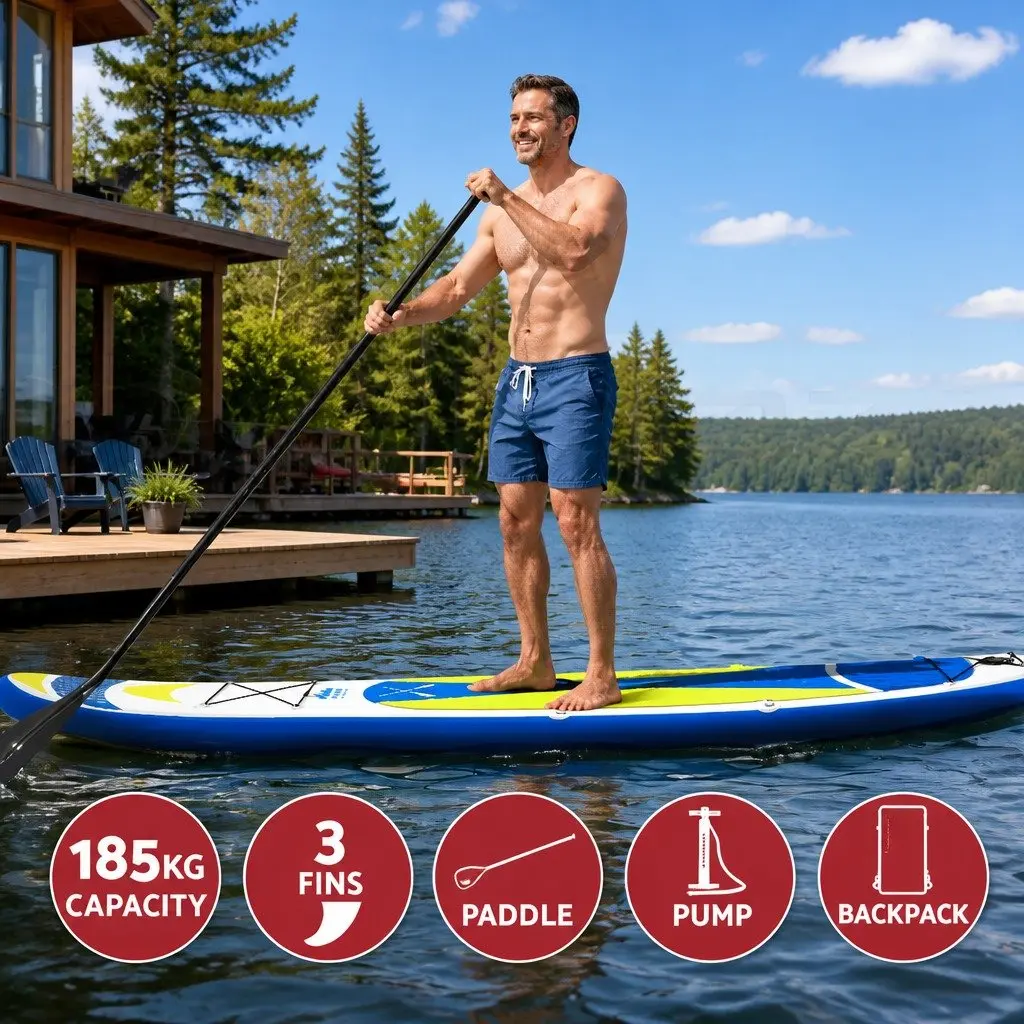 11ft Inflatable Paddle Board in Yellow