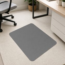 5mm Thick Black PVC Carpet Chair Mat, 135x114cm