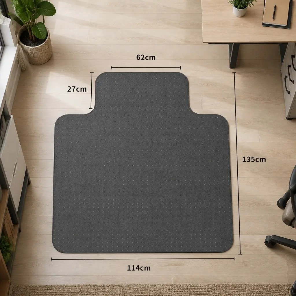 Chair Mat Hard Floor Carpet Protector 135cm x 114cm Office Home Gripper Back