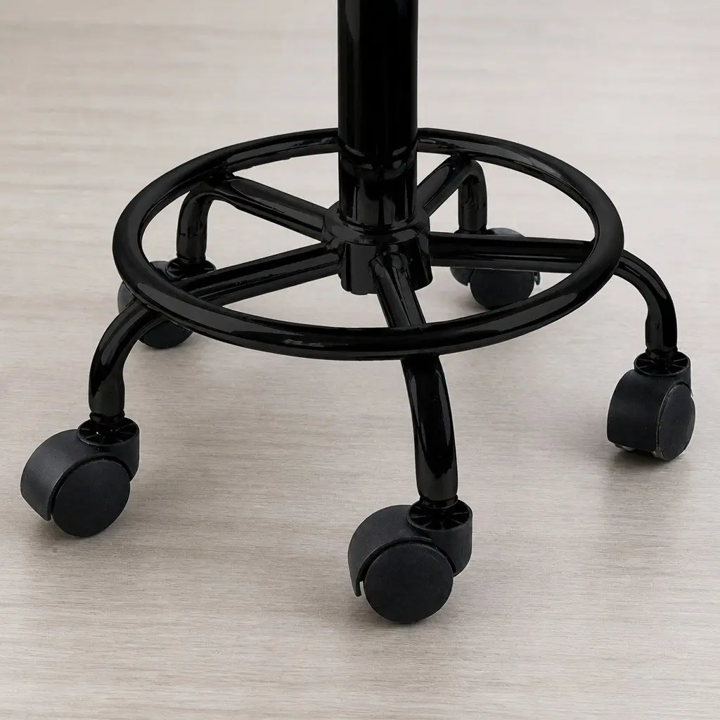 Black PU Leather Salon Stool with Adjustable Height