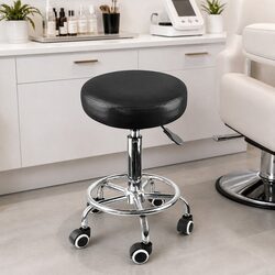 Salon Stool with Steel Frame and Dimensions