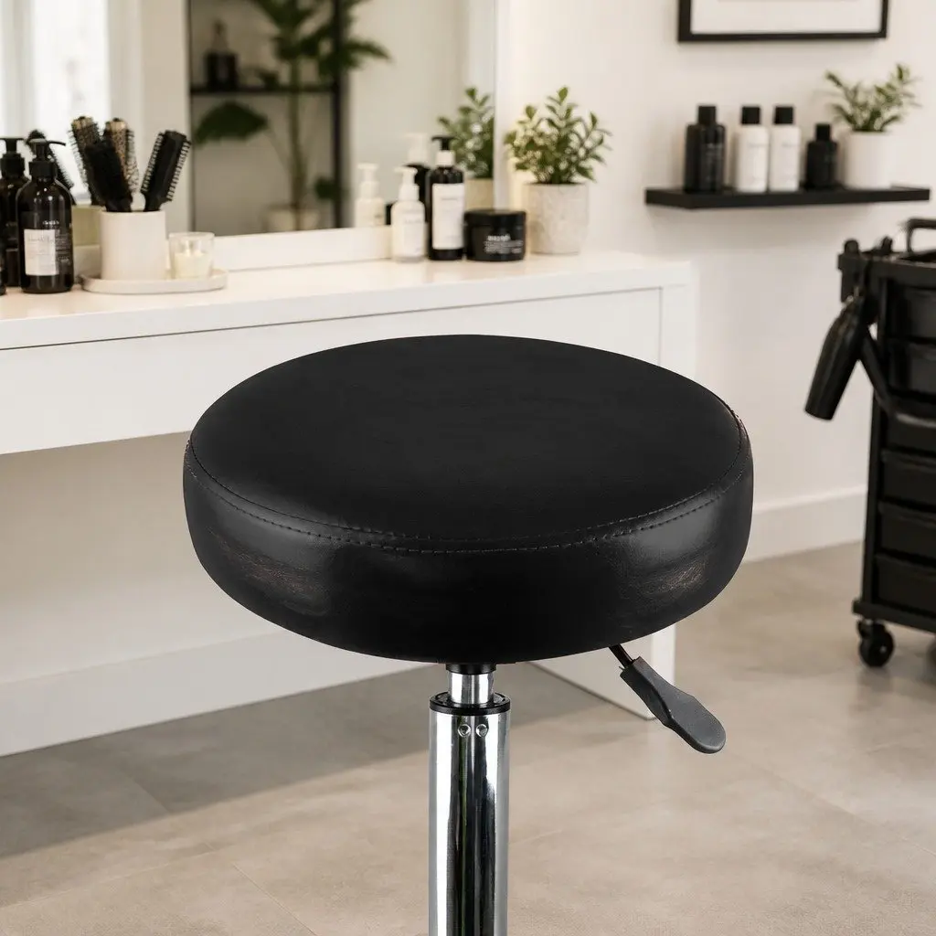 Salon Stool Swivel Bar Stools 360 Rotation Gas Lift High Density Foam Seat