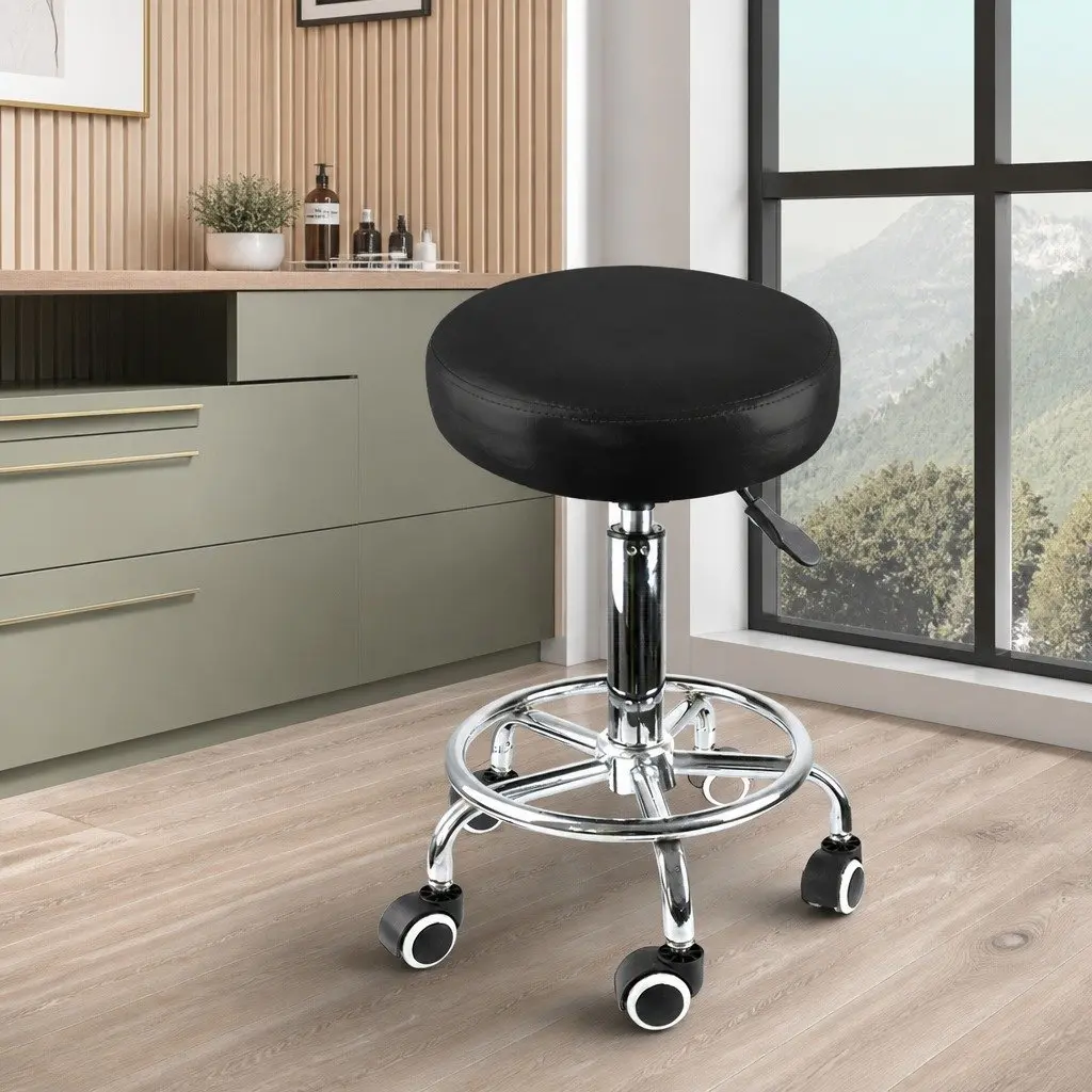Salon Stool Swivel Bar Stools 360 Rotation Gas Lift High Density Foam Seat