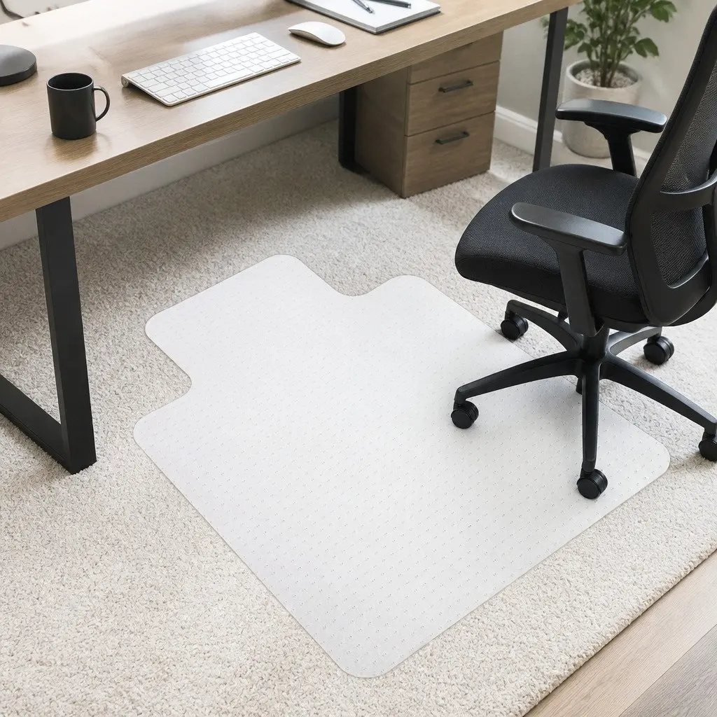 Chair Mat Carpet Floor Protection Office Home PVC 135cm x 114cm Gripper