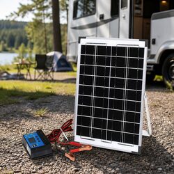 12V 10W Monocrystalline Solar Panel Kit Portable Caravan Camping USB Charger