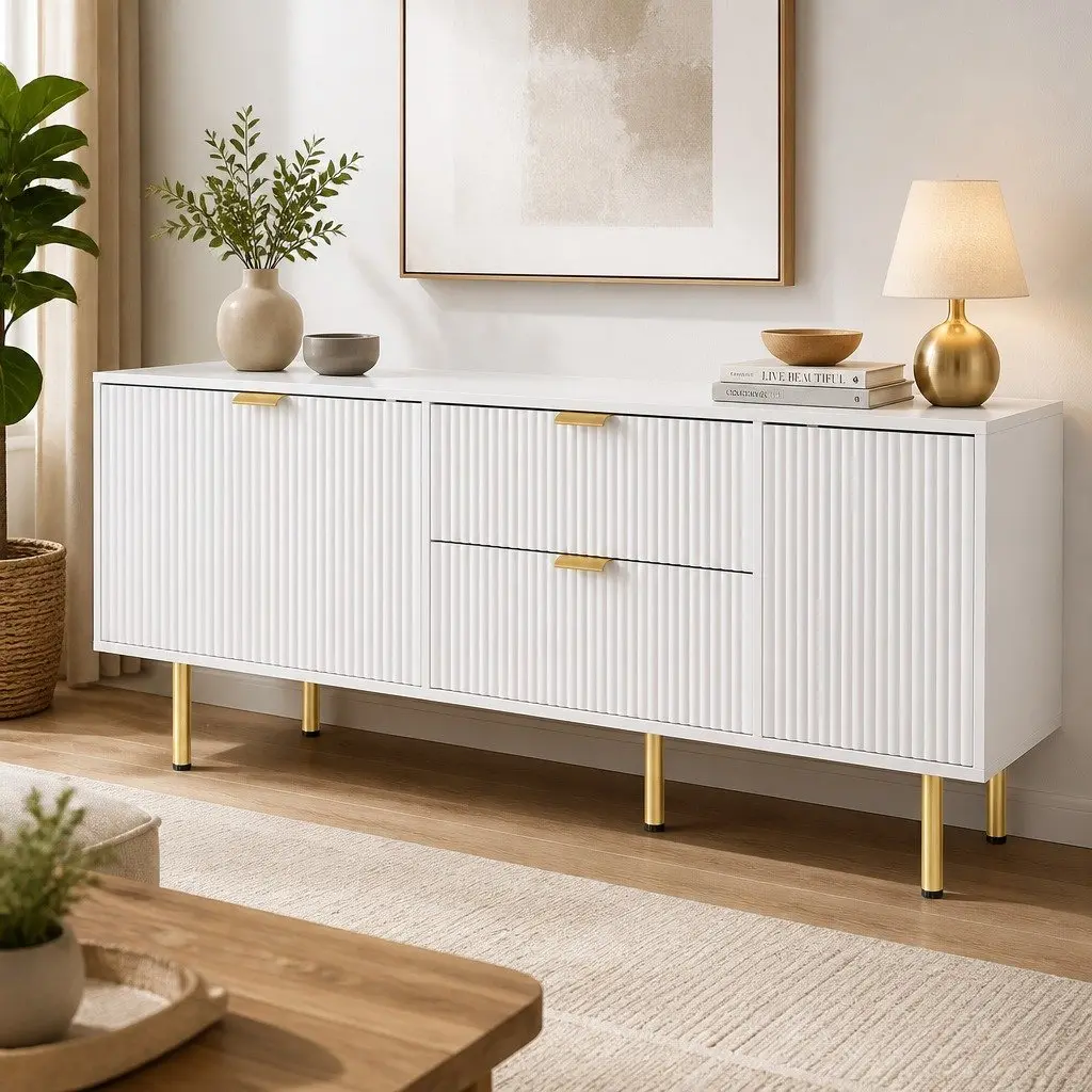 TV Entertainment Unit Cabinet for Living Room 160cm with Storage Doors
