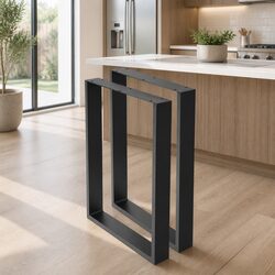 Metal Table Legs Rectangular DIY 71x50cm Industrial Box Frame Set of 2