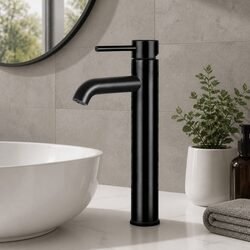 Black Bathroom Basin Mixer Tap with 32cm Height