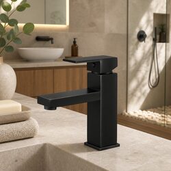 Matte Black Square Basin Mixer Tap Specifications and Features