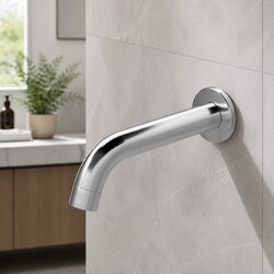 Wall Bath Spout Tap Round Shower Bathtub Mixer Chrome Silver Brass Bathroom