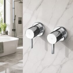 Twin Tap Basin Faucet - Chrome, Brass, 25mm Cartridge