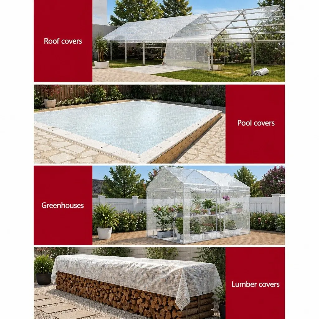 4x6m Heavy Duty Clear Poly Tarp