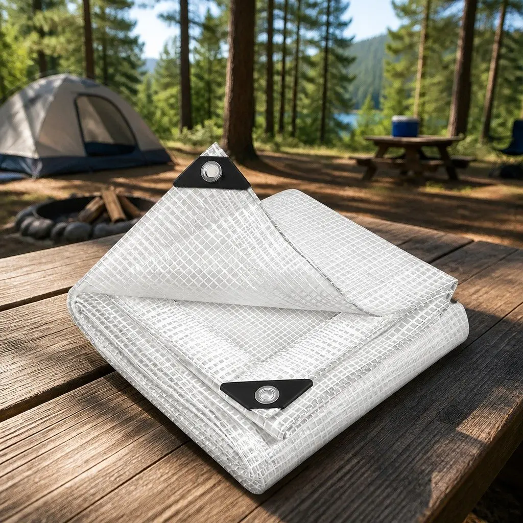 Clear Poly Tarp Outdoor Camping Caravan Cover 4x7m Heavy Duty Waterproof