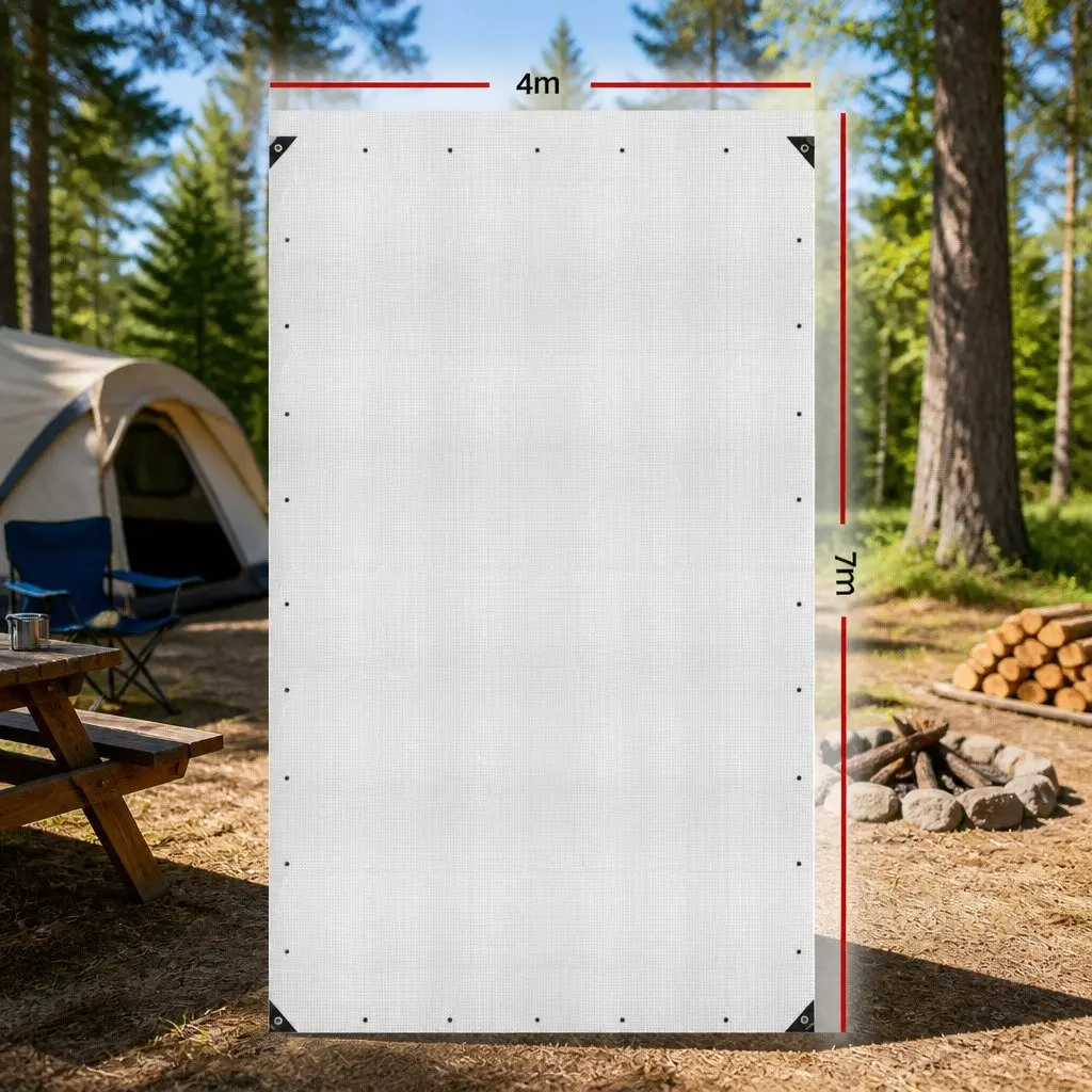 Clear Poly Tarp Outdoor Camping Caravan Cover 4x7m Heavy Duty Waterproof