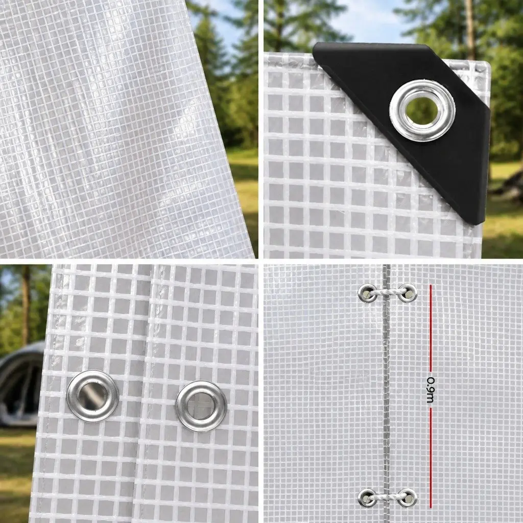 Clear Poly Tarp Outdoor Camping Caravan Cover 4x7m Heavy Duty Waterproof