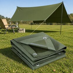 Heavy Duty Tarp 4x6m Canvas Camping Tarpaulin Water Resistant UV Protection