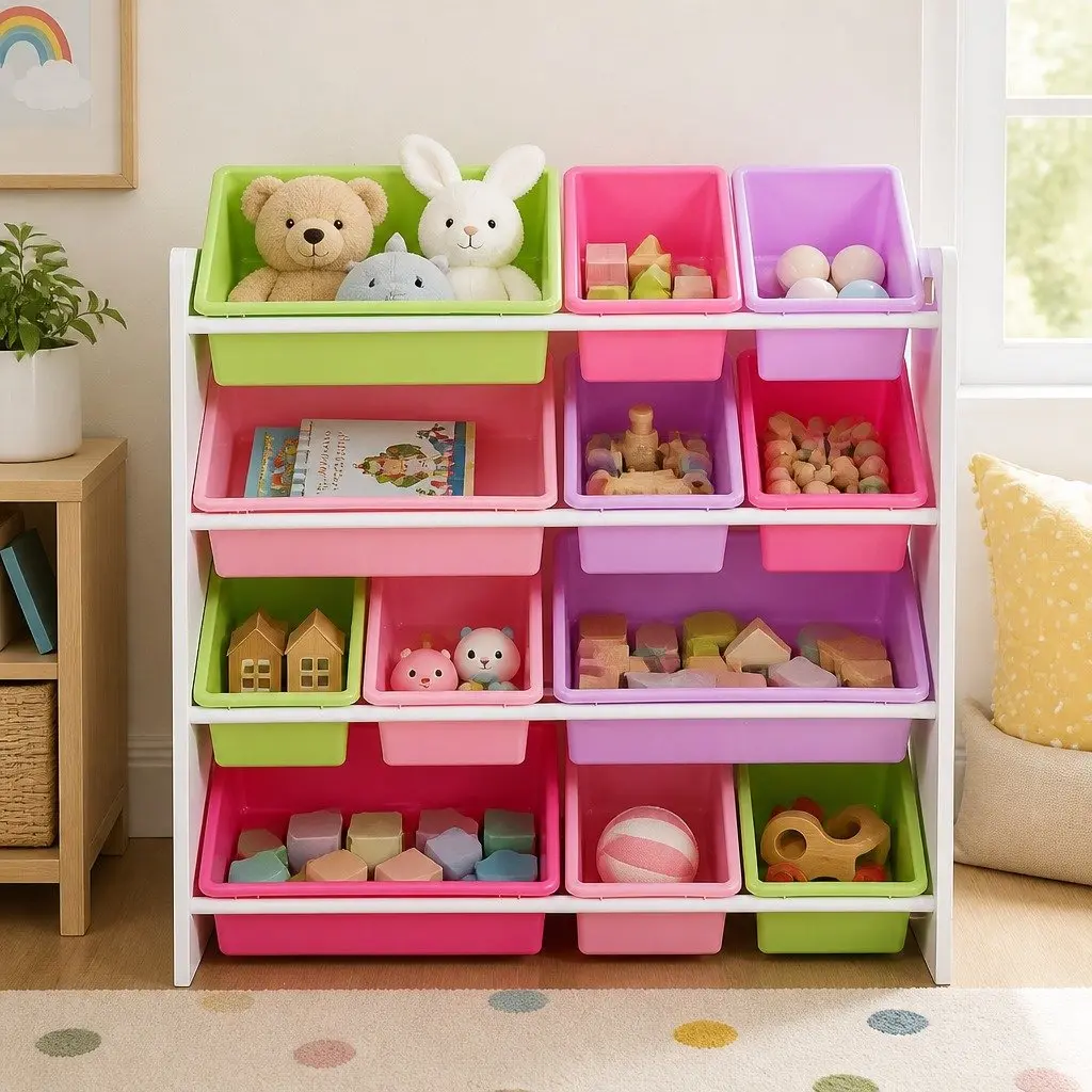 Kids Toy Box Organizer Storage Cube 12 Bins Children's Room 86cm x 26.5cm x 78cm