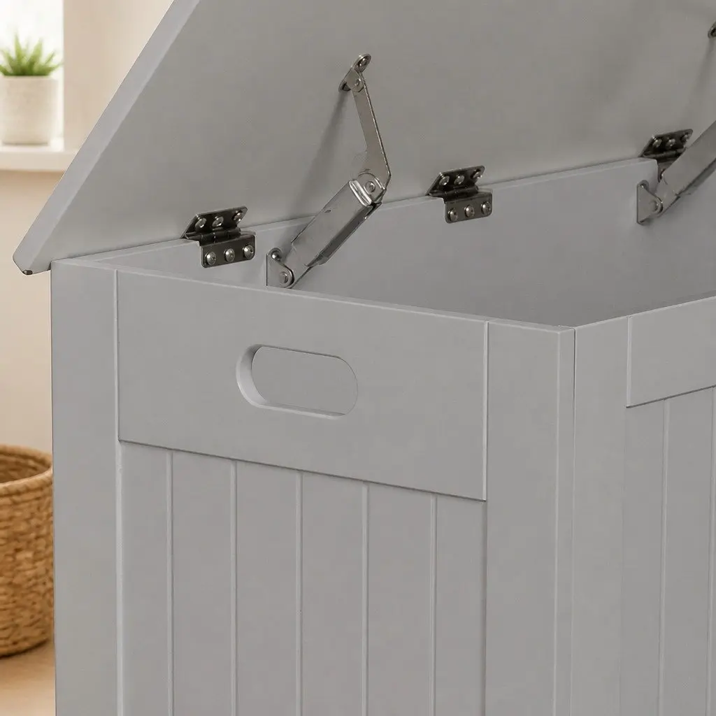 Kids Toy Box Storage Chest Cabinet Wooden Organiser Bench Seat Playroom Grey