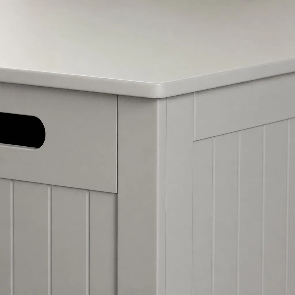 Kids Toy Box Storage Chest Cabinet Wooden Organiser Bench Seat Playroom Grey