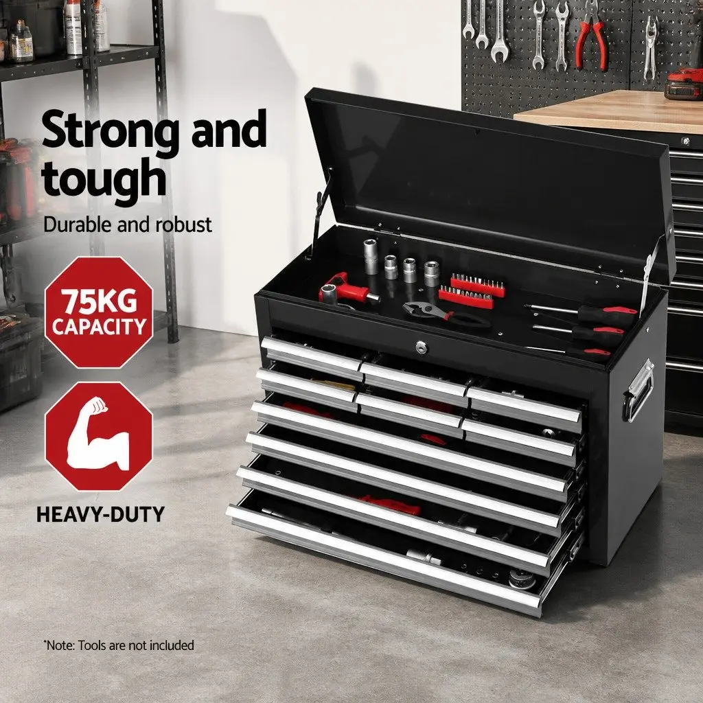 10 Drawer Tool Cabinet for Garage Workshop Black Grey