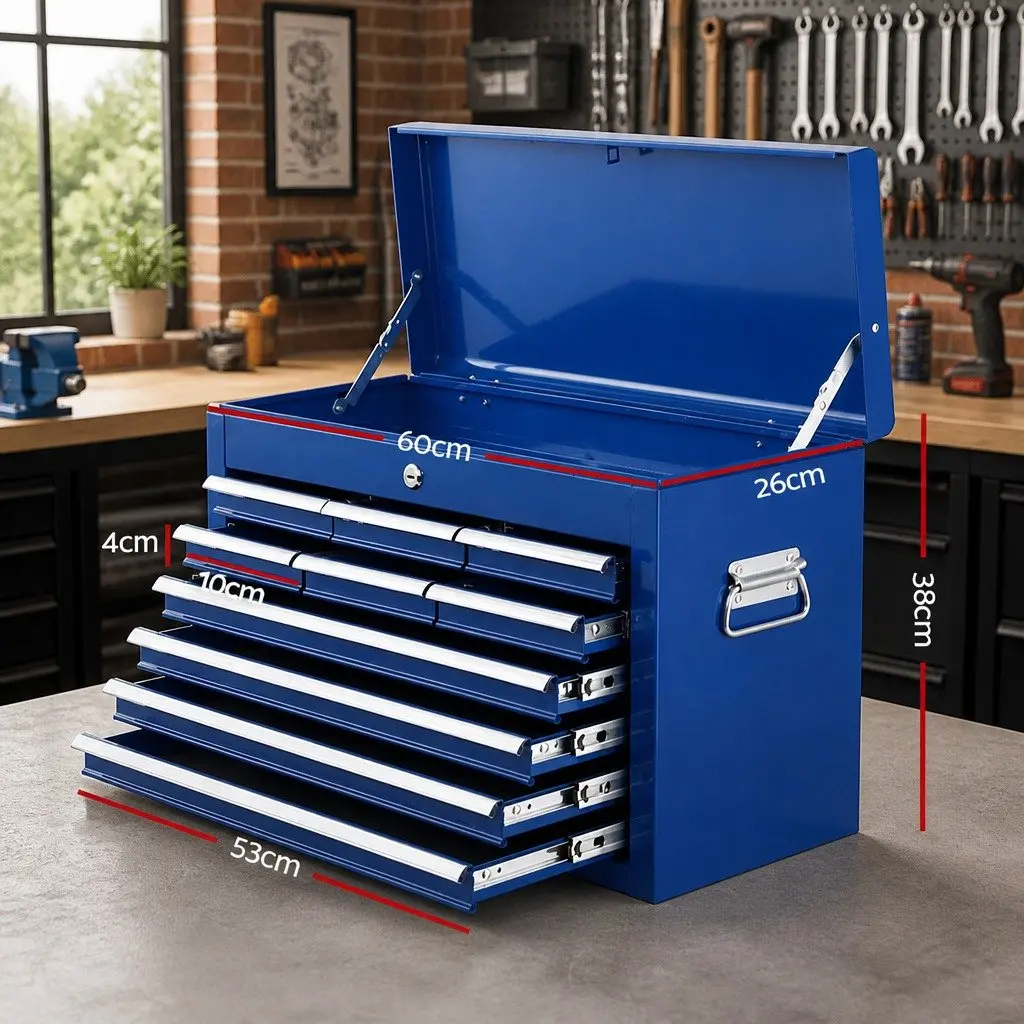 10 Drawer Blue Tool Box Cabinet