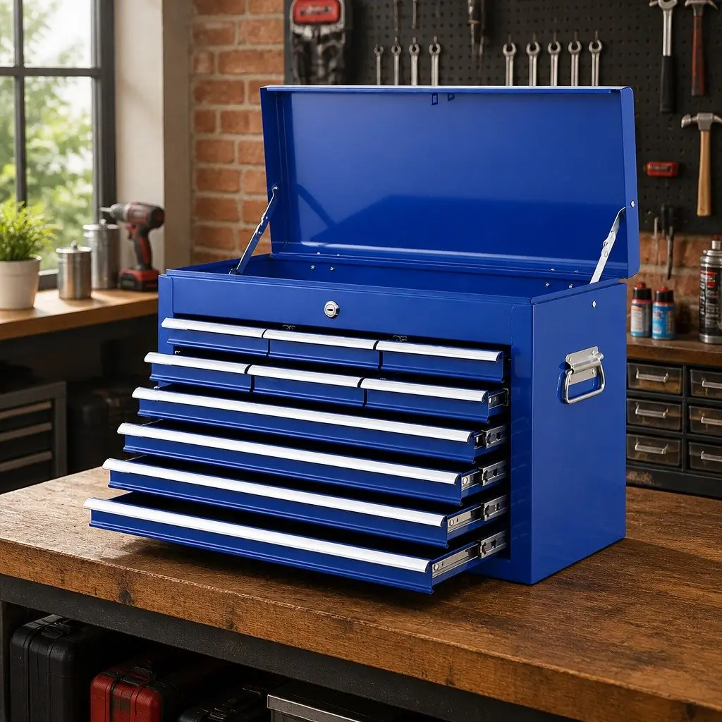 10 Drawer Blue Tool Box Cabinet