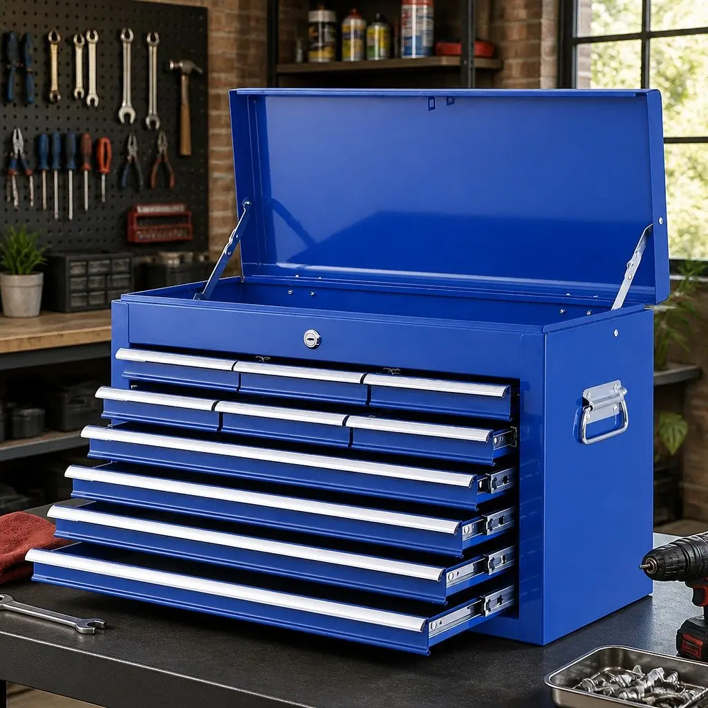 10 Drawer Blue Tool Box Cabinet