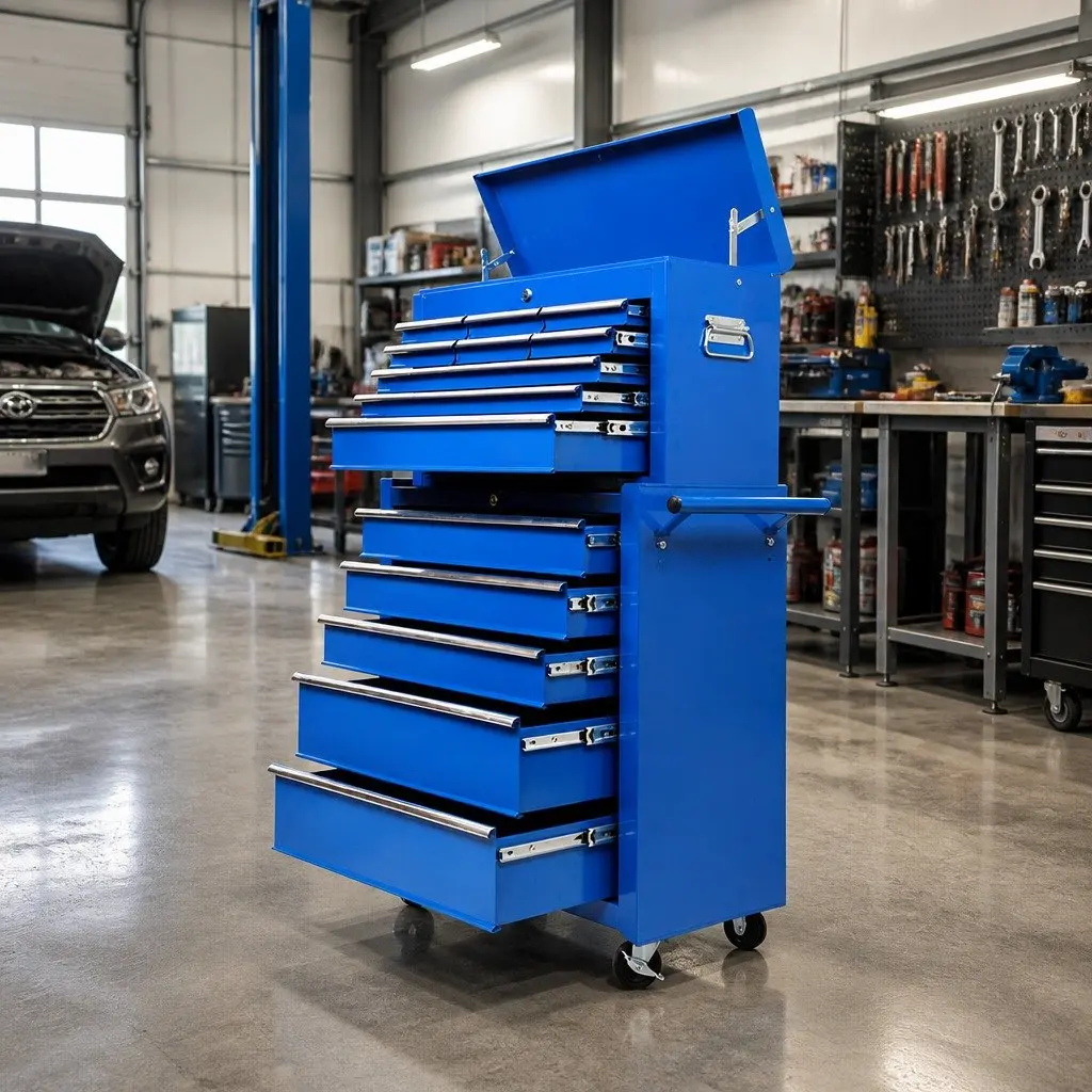 14 Drawer Tool Box Cabinet Chest Storage Trolley Mechanic Garage Workshop