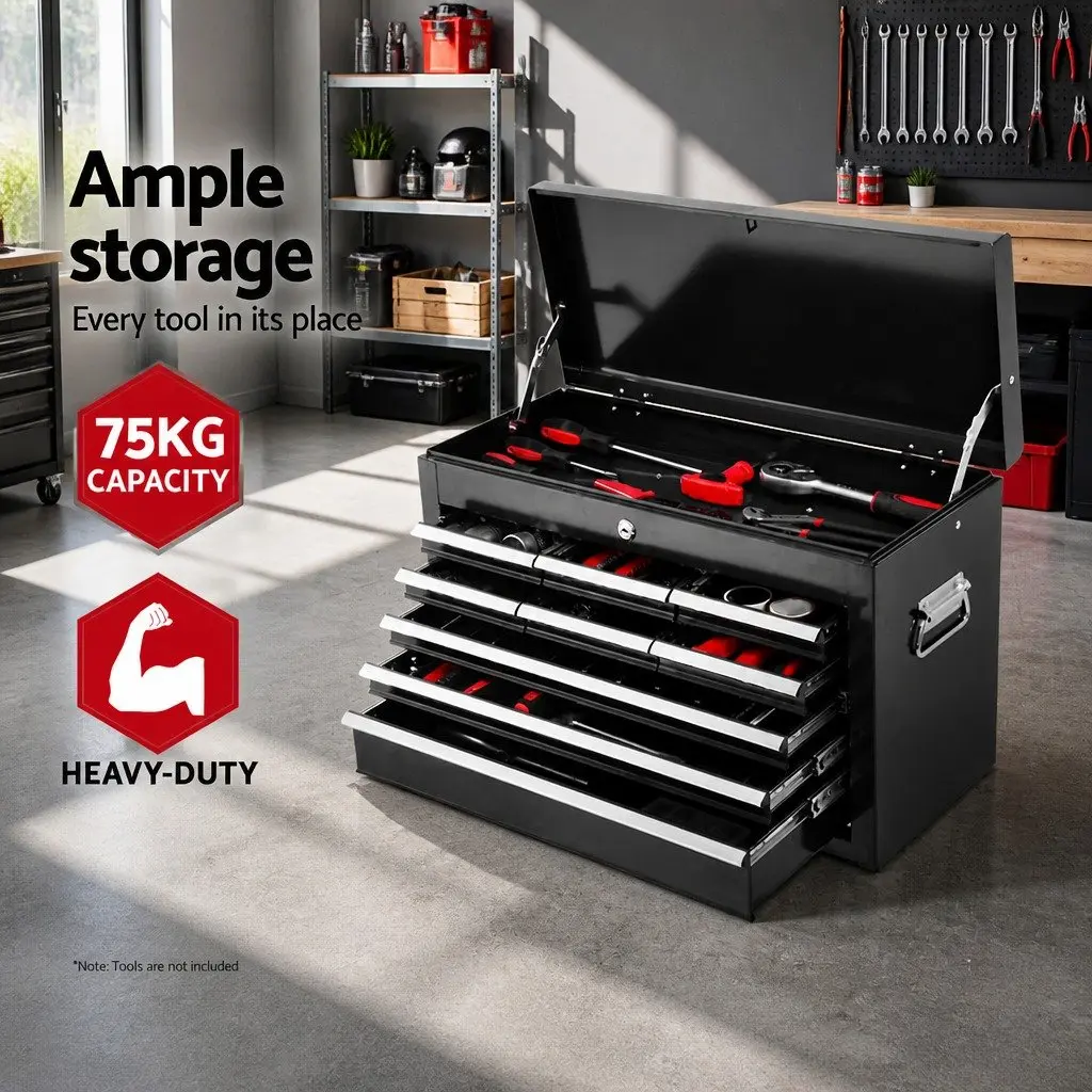 15 Drawer Tool Box Cabinet Chest Trolley Garage Storage Organizer Lockable