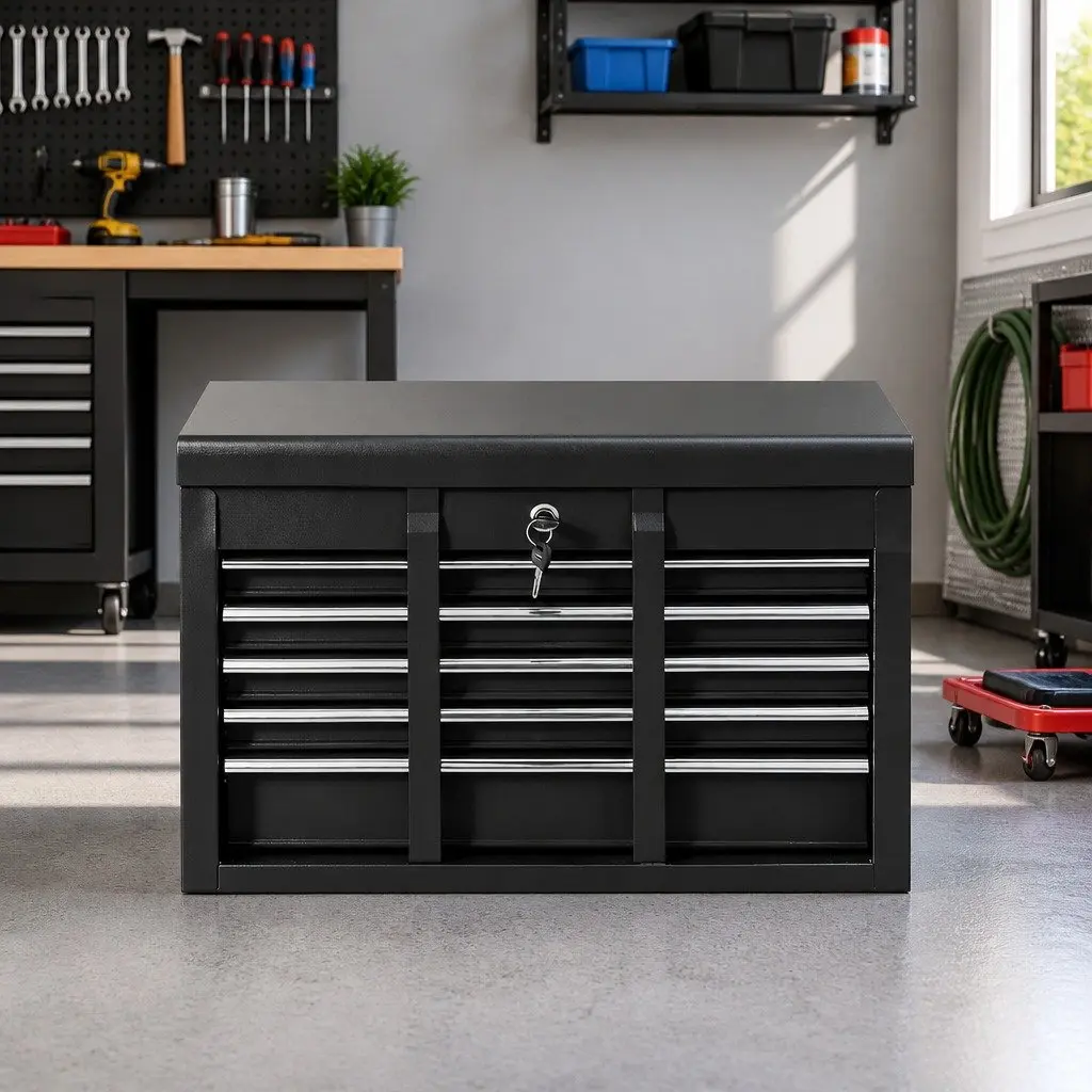 Tool Chest Box for Garage Storage 5 Drawer Lockable Black Steel