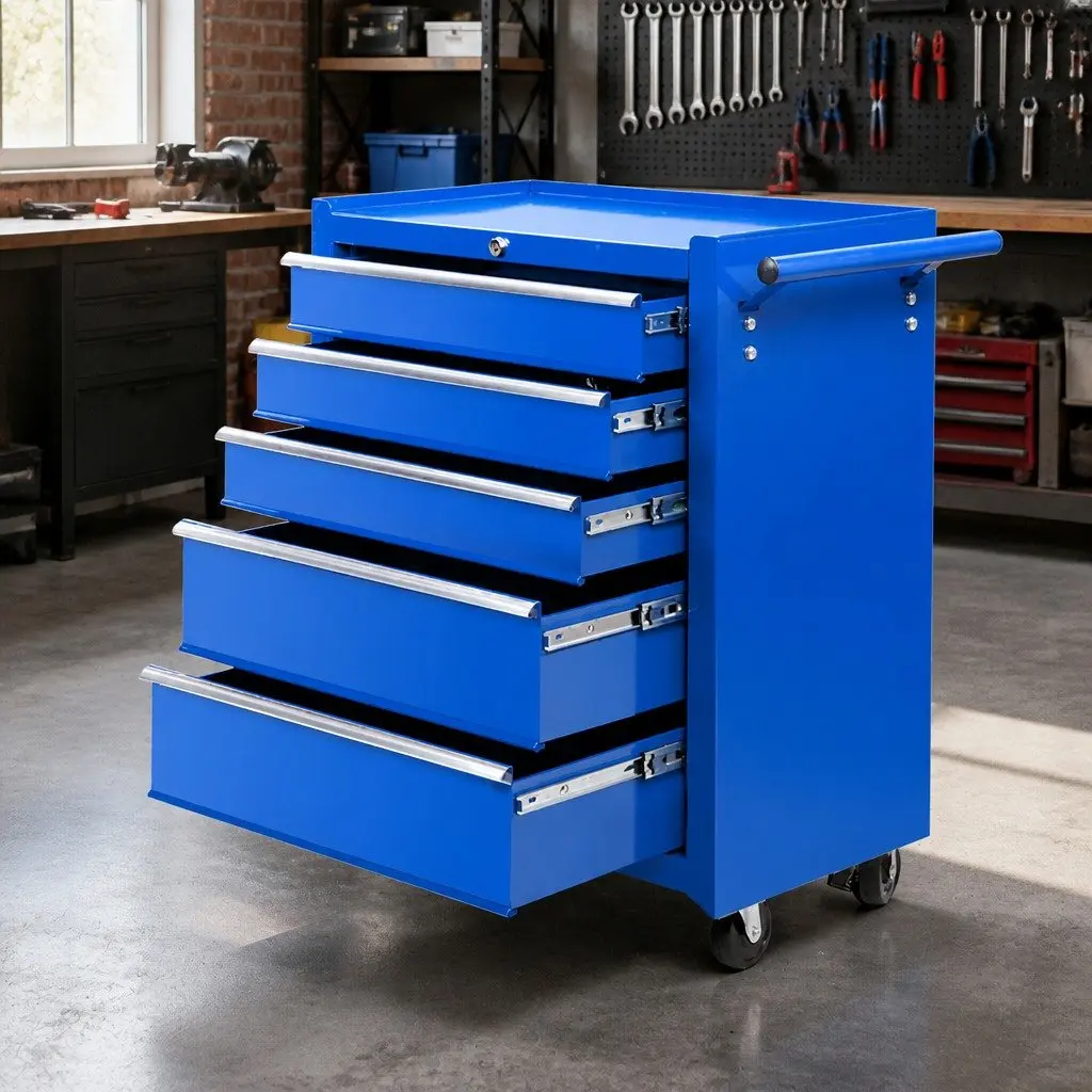 5 Drawer Garage Tool Storage Trolley