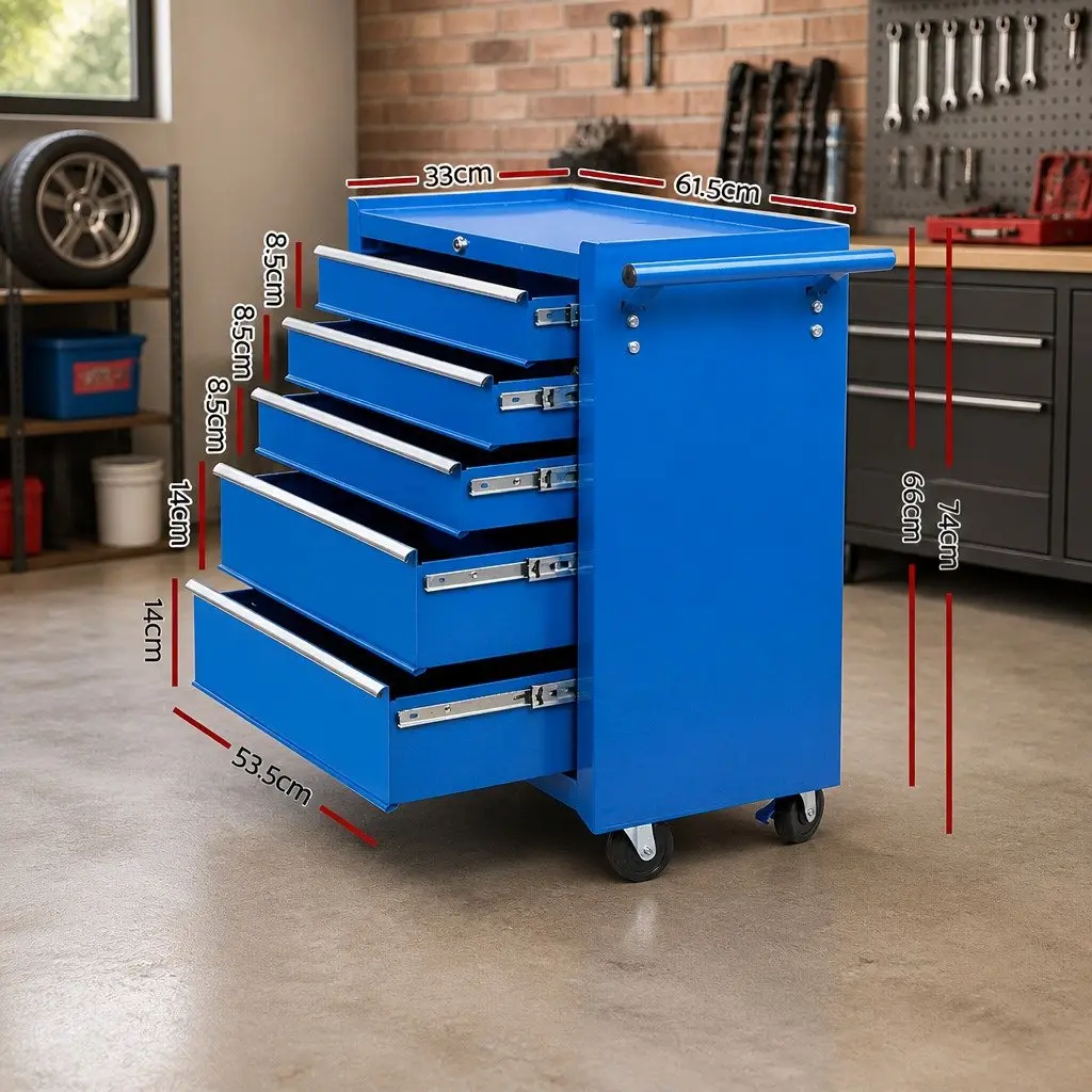 5 Drawer Garage Tool Storage Trolley