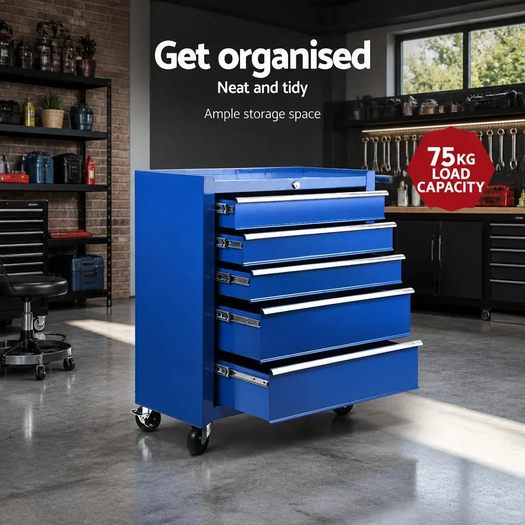 5 Drawer Garage Tool Storage Trolley