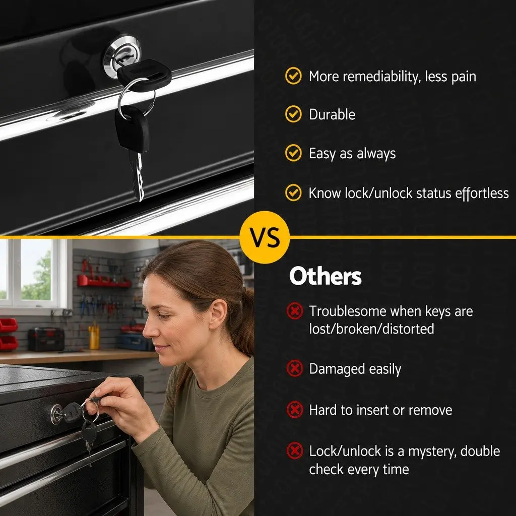 Tool Cabinet for Garage Storage 5 Drawer Lockable Black