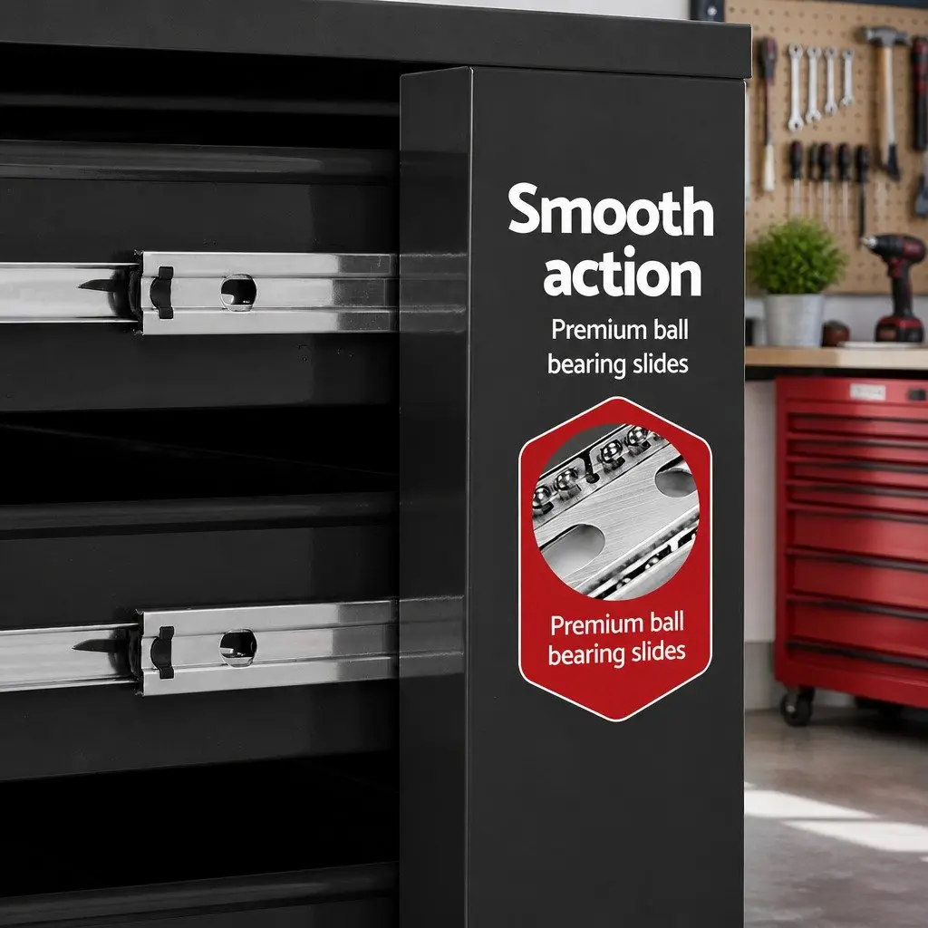 6 Drawer Tool Box Cabinet Trolley Cart Garage Toolbox Storage Chest 68cm x 33cm x 73cm