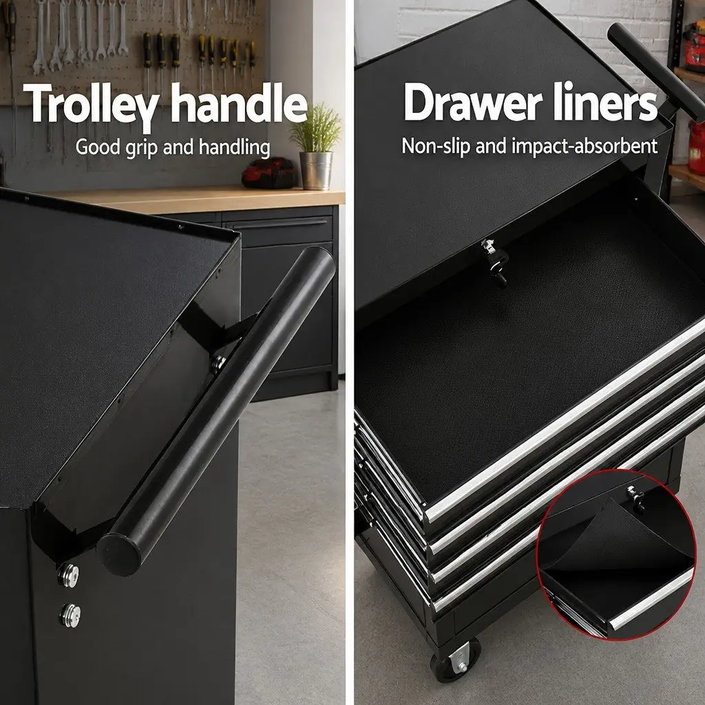 6 Drawer Tool Box Cabinet Trolley Cart Garage Toolbox Storage Chest 68cm x 33cm x 73cm