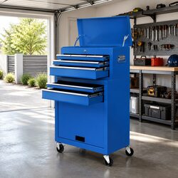 7 Drawer Tool Box Cabinet Chest Trolley Storage Garage Workshop Organizer Blue