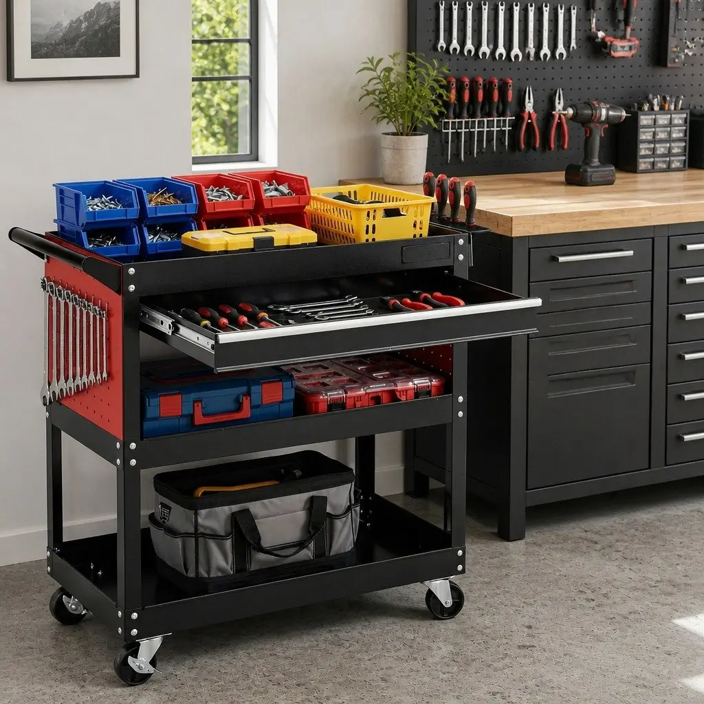 Rolling Tool Trolley with Drawers