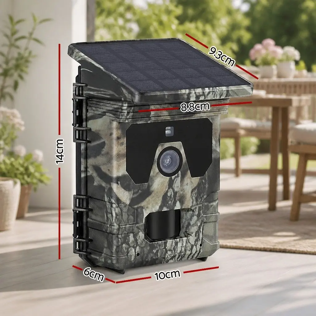 Solar Trail Camera Wildlife Monitoring 50MP 4K Full HD Infrared Night Vision