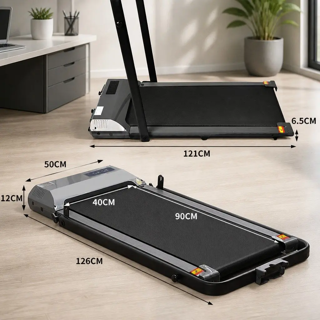 Under Desk Walking Treadmill Home Office Portable Foldable 121cm x 50cm x 12cm