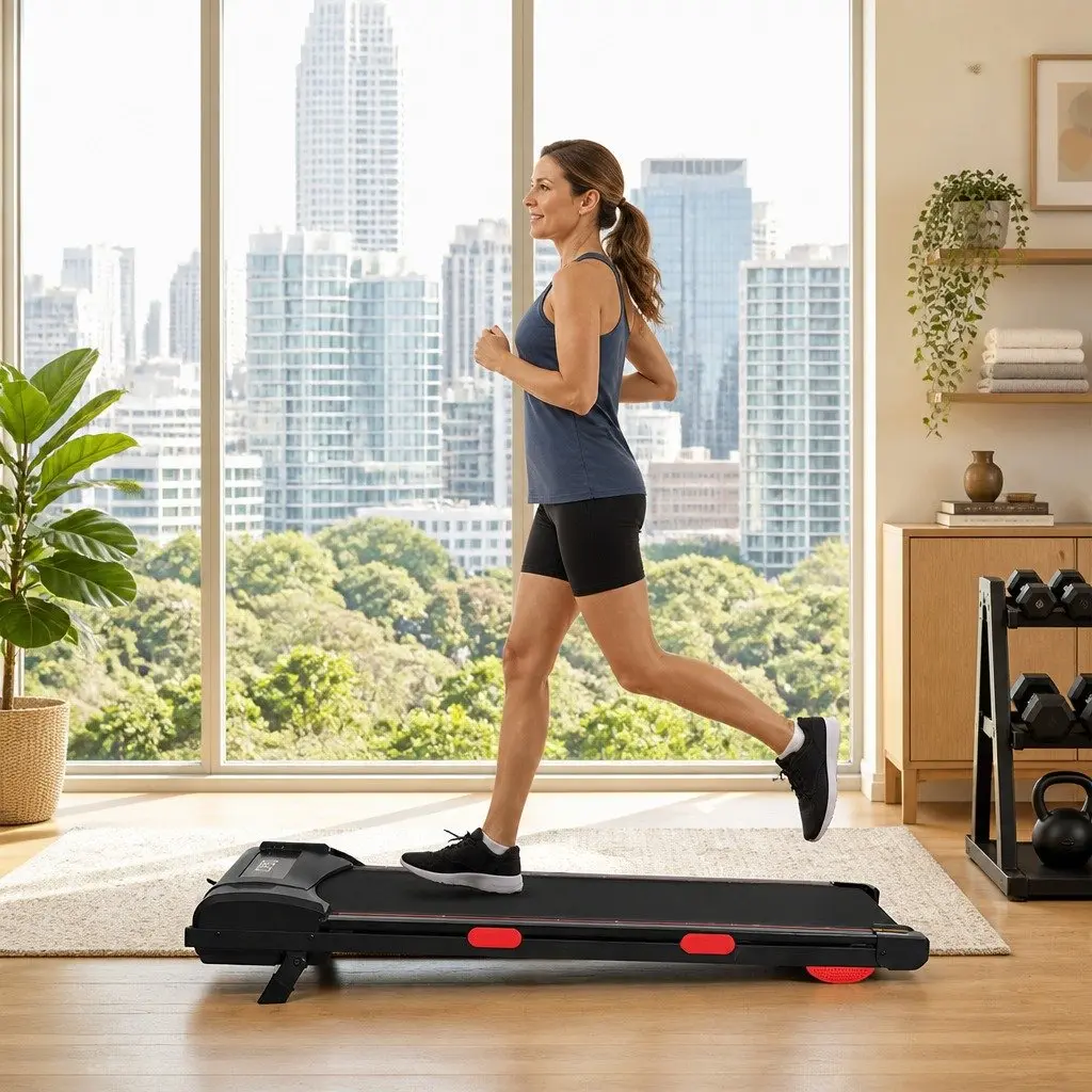 Walking Treadmill Home Gym Fitness Machine Manual Incline 2 Level LED Display Bluetooth