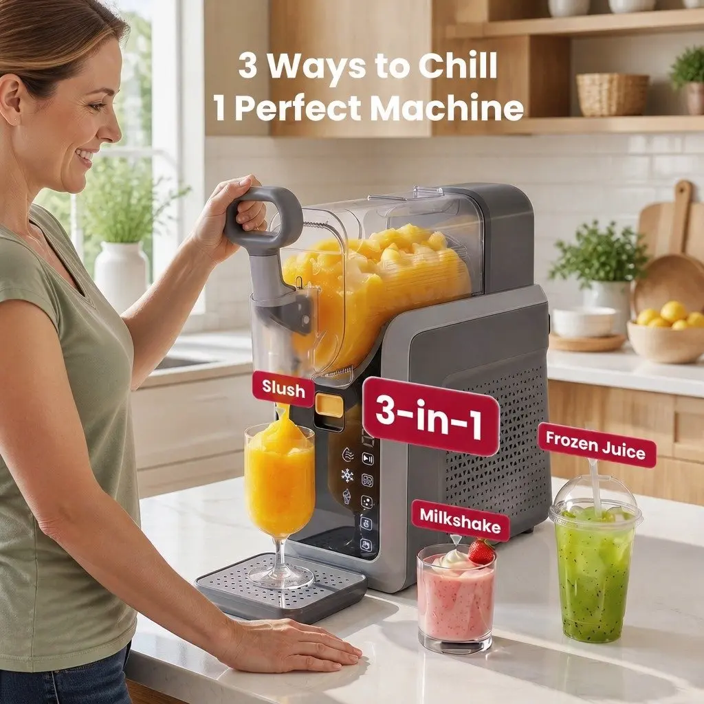 Slushie Machine 2L Frozen Drink Maker Ice Cream Maker Touchscreen Home BBQ